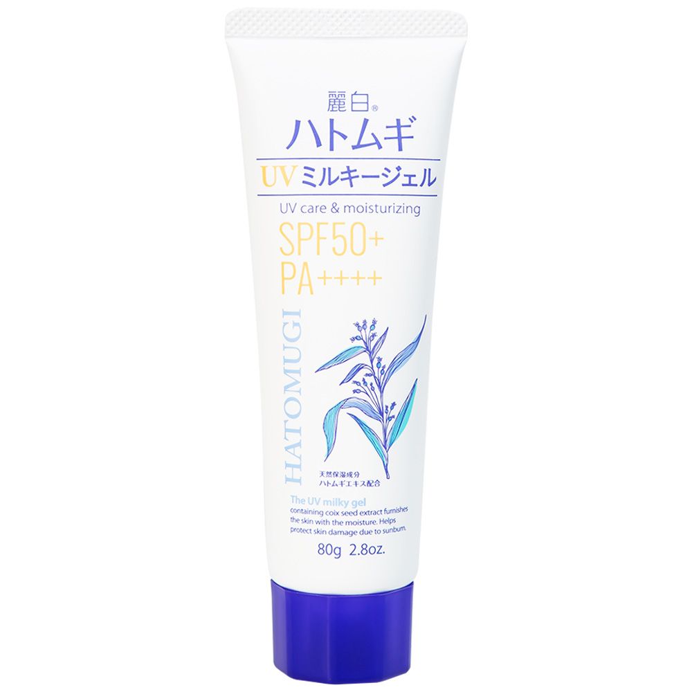  Kem chống nắng, dưỡng ẩm và làm sáng da Reihaku Hatomugi UV Milky Gel SPF50+ PA++++ (80g) 