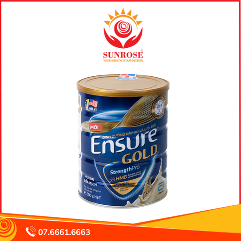  Sữa bột Ensure Gold StrengthPro Abbott hương lúa mạch tăng cường sức khỏe khối cơ, tăng miễn dịch (800g) 