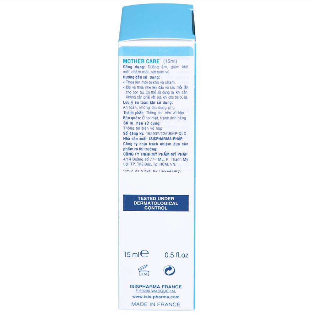 Kem Isis Pharma Mothercare dưỡng ẩm, giảm khô môi, chàm môi, nứt núm vú (15ml) 