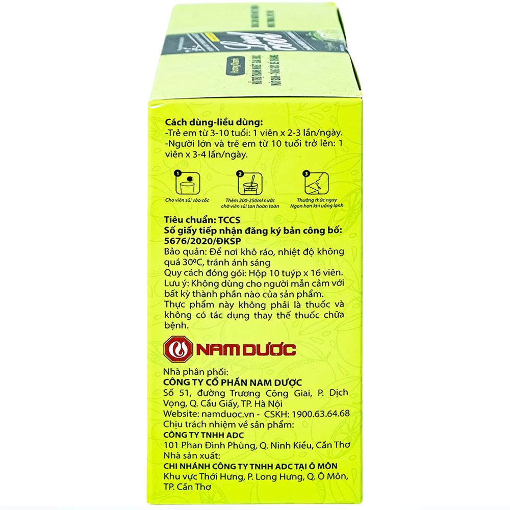  Viên sủi Thanh Nhiệt Livecool Nam Dược hương chanh giải độc, mát gan, tăng cường sức đề kháng (16 viên) 