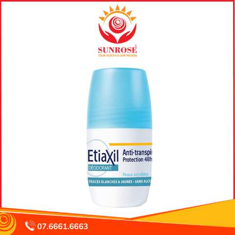  ETIAXIL - DÉODORANT ANTI-TRANSPIRANT protection 48H Peaux Sensibles ROLL-ON - Sản phẩm giúp khử mùi cơ thể dòng hàng ngày Dạng lăn 50ml 