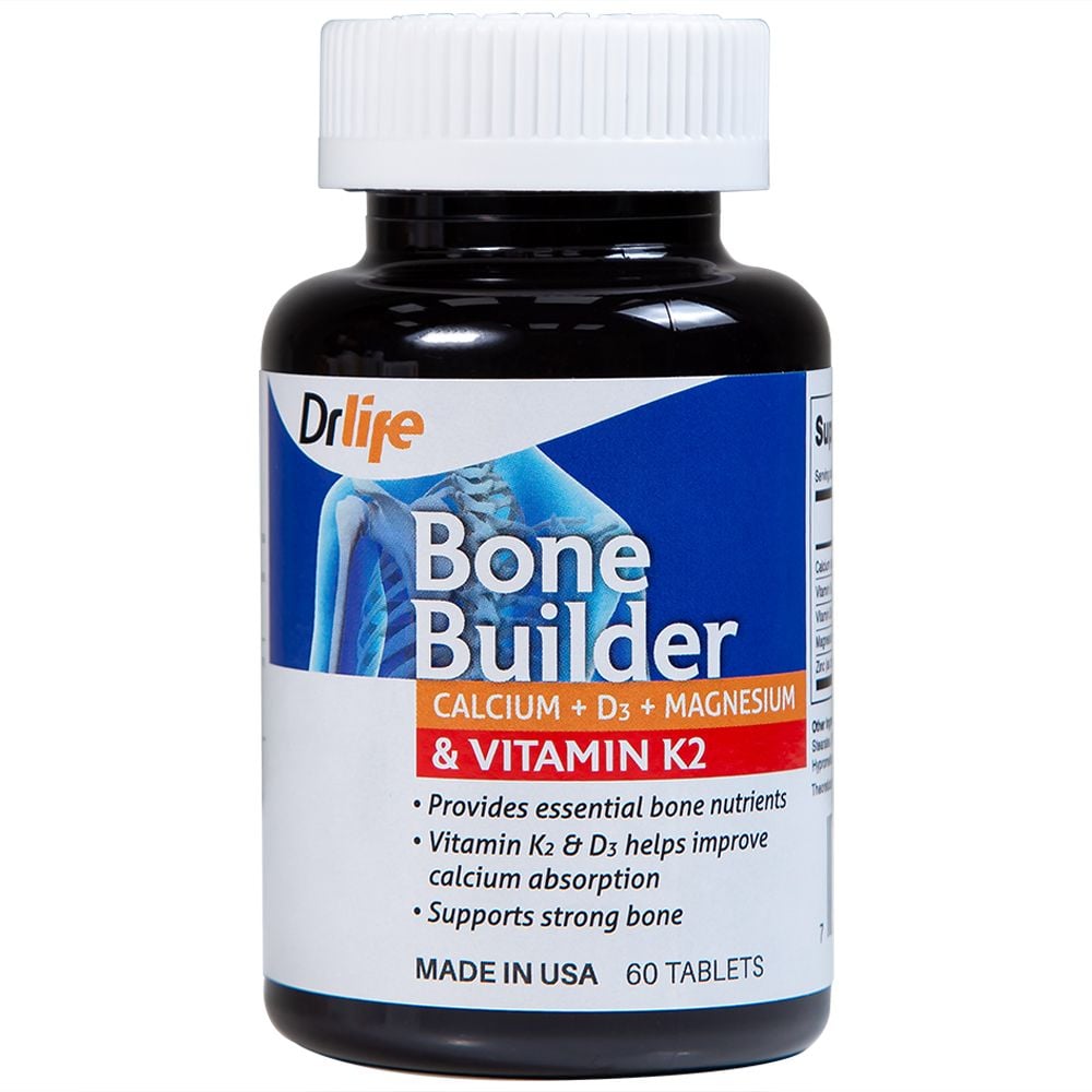 Viên uống Bone Builder Drlife bổ sung canxi và vitamin cho xương (60 v ...