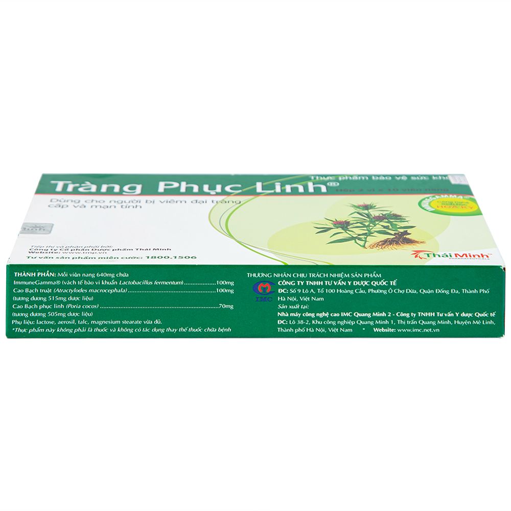  Viên uống Tràng Phục Linh Thái Minh dùng cho người bị viêm đại tràng cấp và mạn tính (2 vỉ x 10 viên) 