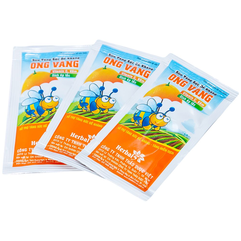  Siro Ong Vàng tăng hỗ trợ tăng sức đề kháng, tăng miễn dịch (30 gói x 5ml) 