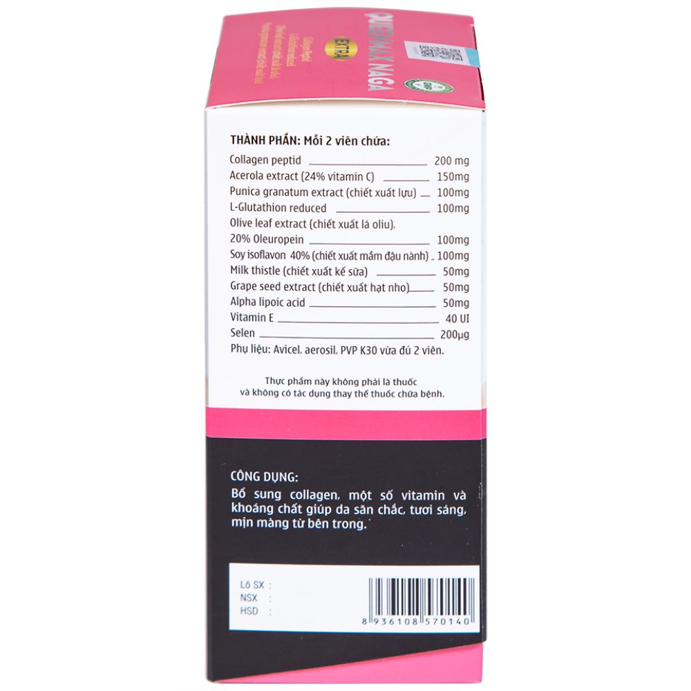  Viên uống Queenmax Naga Extra Vesta bổ sung Collagen, một số Vitamin và khoáng chất (30 viên) 