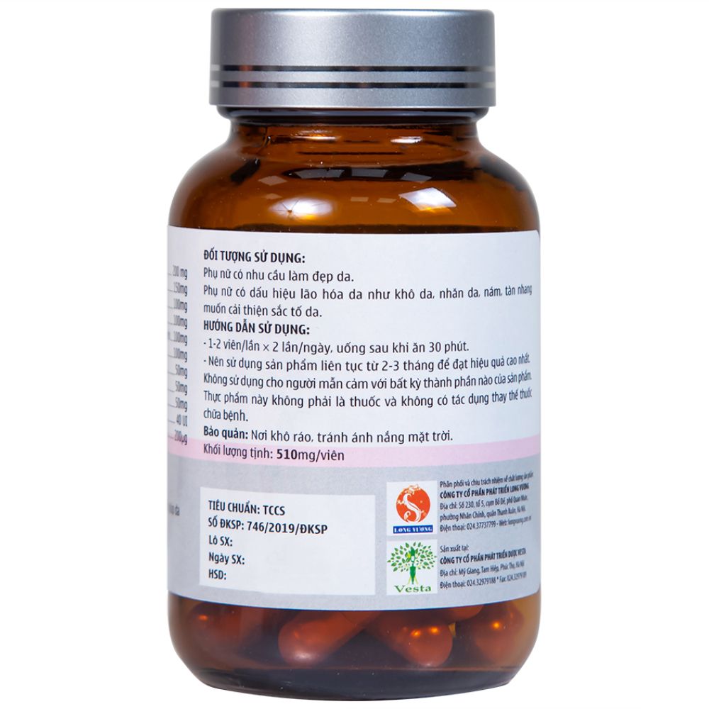  Viên uống Queenmax Naga Extra Vesta bổ sung Collagen, một số Vitamin và khoáng chất (30 viên) 