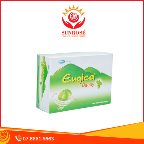  Kẹo ngậm Eugica Candy làm dịu cơn ho và giảm đau rát họng (Hộp 100 viên) 