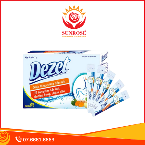  Bột Dezet hỗ trợ giảm đầy bụng, khó tiêu hộp 10 gói x 7g 