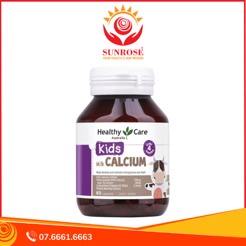  Viên uống Kids Milk Calcium - Hỗ trợ xương và răng chắc khỏe (Hộp 60 viên) 