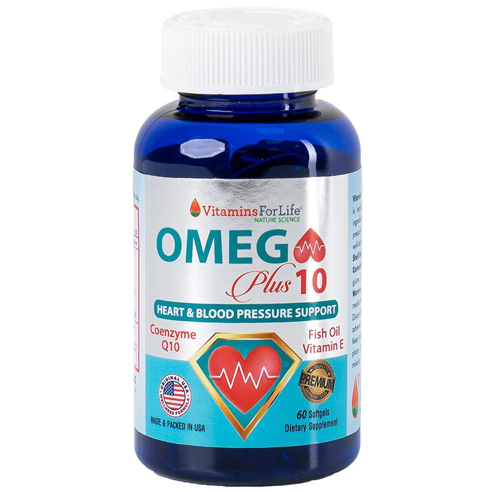  Viên uống Omega Plus 10 Vitamins For Life chống oxy hóa, hỗ trợ tốt cho tim mạch (Hộp 60 viên) 