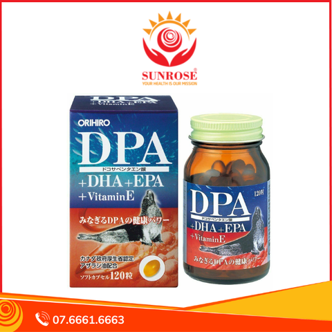  DPA, DHA, EPA, VITAMIN E ORIHIRO viên uống Tpbvsk - chuẩn Nhật Bản, Hộp/120 viên 