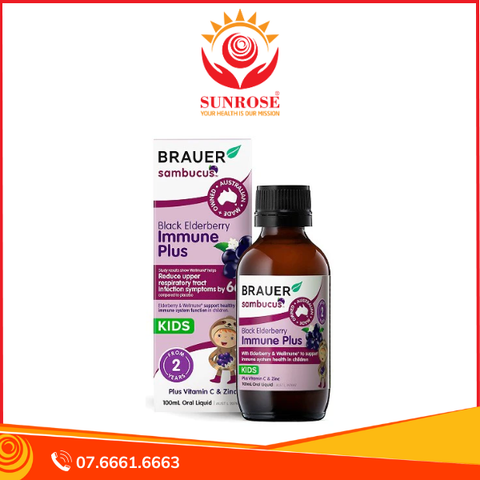  Brauer - Black Elderberry Immune Plus - Tăng sức đề kháng, cảm lạnh (Chai100ml) 