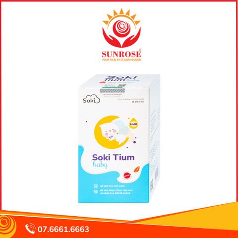 Bột hòa tan Soki Tium Baby hỗ trợ giúp ngủ ngon, tăng cường tiêu hóa (12 gói x 3g) 