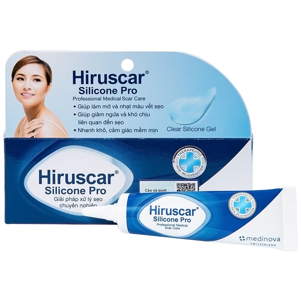  Kem bôi dạng gel Hiruscar Silicone Pro Medinova mờ sẹo, giảm ngứa và khó chịu liên quan đến sẹo (10g) 