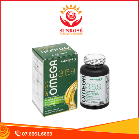  Dầu cá Hotchland Optimum Omega 3.6.9 bổ mắt, ngừa xơ vữa động mạch chai 60 viên 