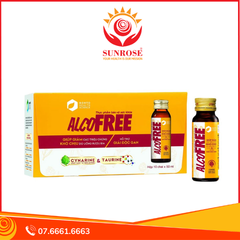  Nước giải rượu Rohto Alcofree hỗ trợ giải độc, bảo vệ gan hộp 10 chai x 50ml 