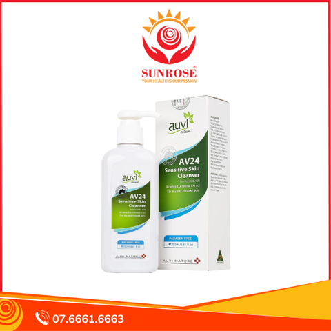  Gel tắm Auvi Nature AV24 Sensitive Skin Cleanser giúp làm sạch da và dưỡng ẩm (250ml) 