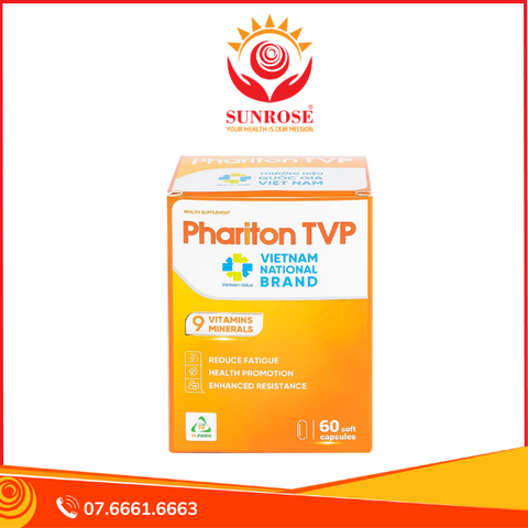  Viên uống Phariton TVPharma hỗ trỡ tăng cường sức khỏe, nâng cao sức đề kháng (12 vỉ x 5 viên) 