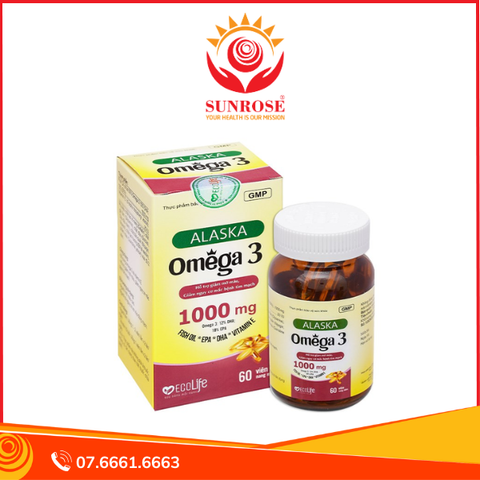  Dầu cá Ecolife Alaska Omega 3 hỗ trợ giảm mỡ máu, giảm nguy cơ bệnh tim mạch hộp 60 viên 