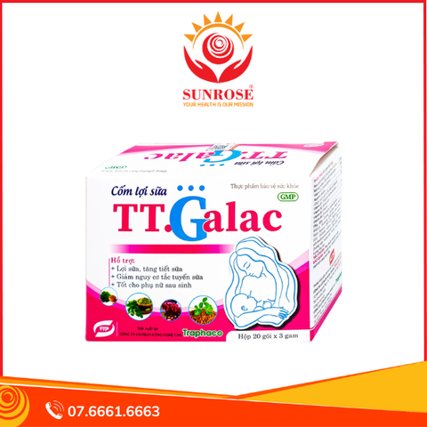  Cốm lợi sữa TT.Galac Traphaco hỗ trợ lợi sữa, tăng tiết sữa, giảm nguy cơ tắc tuyến sữa (20 gói x 3g) 