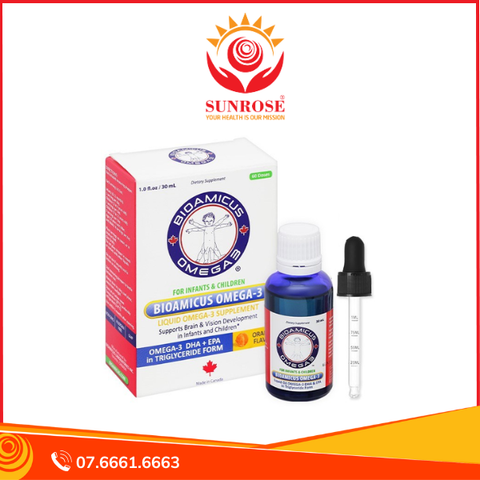  Dầu cá BioAmicus Omega-3 hỗ trợ phát triển não bộ và thị giác lọ 30ml 