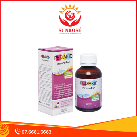  Siro Pediakid Immuno-Fort hỗ trợ tăng đề kháng, giúp bảo vệ sức khỏe (125ml) 