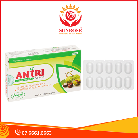 Antri Abipha hỗ trợ cải thiện các triệu chứng bệnh trĩ hộp 30 viên 