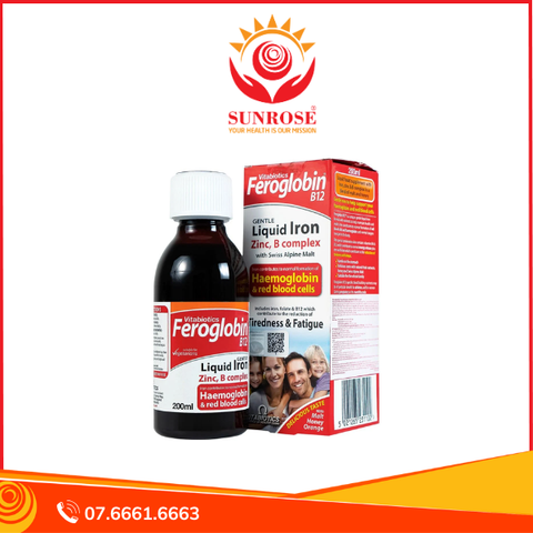  Dung dịch Feroglobin B12 Vitabiotics hỗ trợ tăng khả năng tạo máu, tăng cường sức khỏe (200ml) 