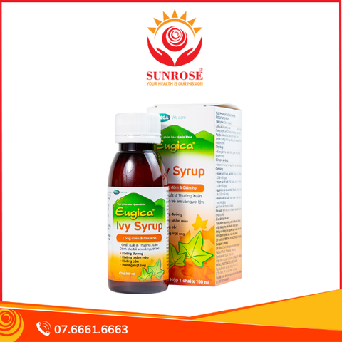  Siro Eugica Ivy Syrup giúp hỗ trợ long đờm, giảm ho (100ml) 