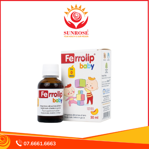  Dung dịch Ferrolip Baby InPharma SpA bổ sung sắt, giảm nguy cơ thiếu máu (30ml) 