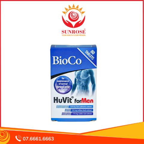  Viên uống Bioco Huvit for Men giúp duy trì chức năng tuyến tiền liệt  (Hộp 80 viên) 