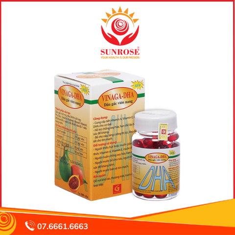  Dầu gấc Vinaga-DHA chống oxy hóa, tăng cường thị lực chai 100 viên 