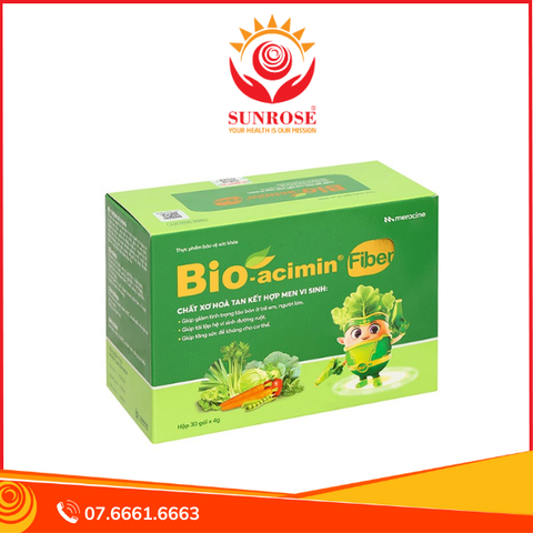  Cốm Bio-acimin Fiber bổ sung lợi khuẩn và chất xơ hộp 30 gói x 4g 
