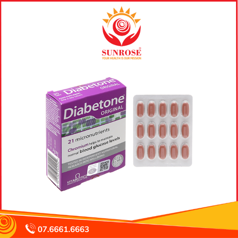  Diabetone Original hỗ trợ giảm nguy cơ đái tháo đường hộp 30 viên 