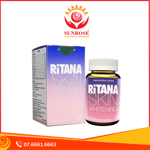  Viên uống Ritana Skin Whitening Ecogreen hỗ trợ da trắng hồng tự nhiên, giúp làm mờ sạn nám (60 viên) 