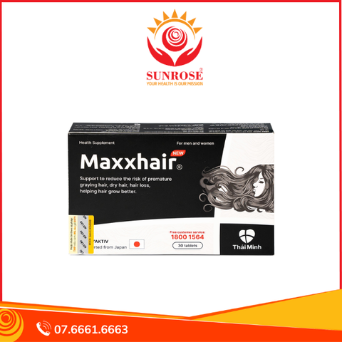  Viên uống Maxxhair New Thái Minh hỗ trợ tóc mọc chắc khỏe và giảm nguy cơ rụng tóc (3 vỉ x 10 viên) 