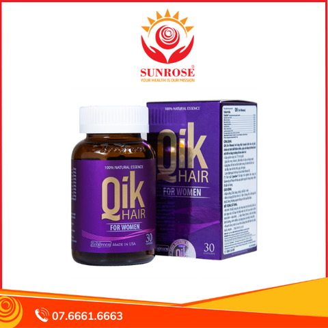  Viên uống Qik Hair For Women Ecogreen giúp giảm rụng tóc ở nữ giới, giúp tóc mọc nhanh (30 viên) 