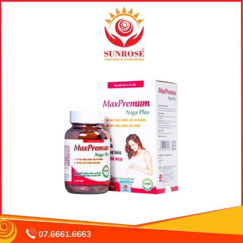  Viên uống MaxPremum Naga Plus Vesta hỗ trợ tăng sức khỏe, đề kháng cho thai phụ (30 viên) 