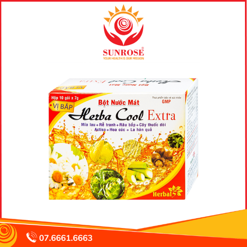 Bột nước mát Herbal Cool Extra thanh nhiệt, mát gan, lợi tiểu (10 gói) 