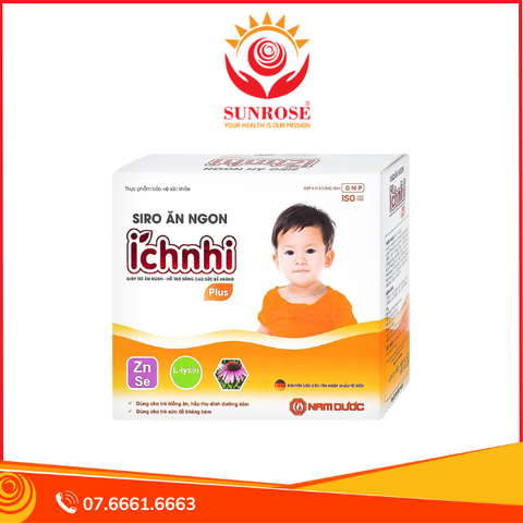  Siro Ích Nhi Plus Nam Dược bổ sung kẽm, seien và lysin giúp trẻ ăn ngon (4 vỉ x 5 ống x 10ml) 