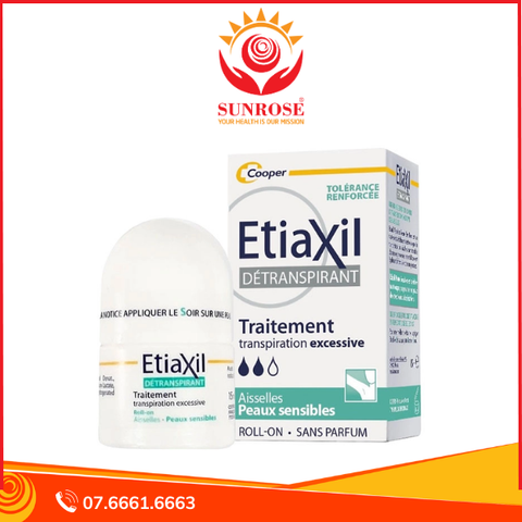  Lăn Khử Mùi EtiaXil Detranspirant Traitement Roll-On Peaux Sensibles Nhãn Xanh Cho Da Nhạy Cảm 15ml 
