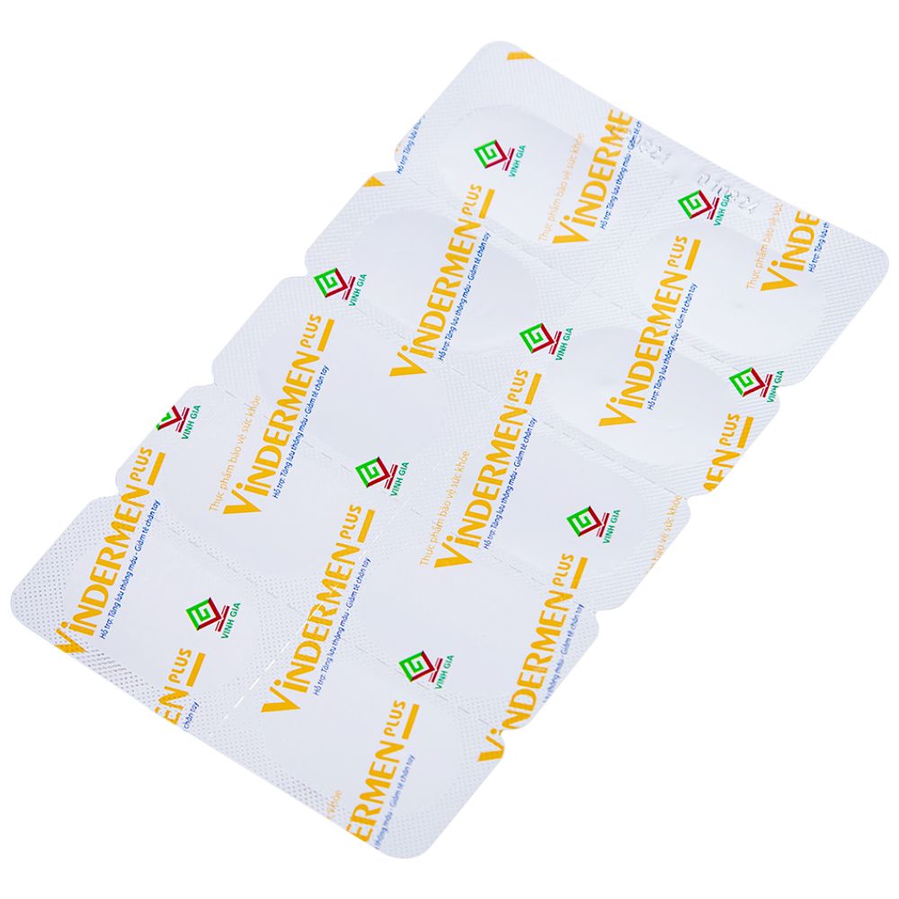  Viên uống Vindermen Plus Vinh Gia hỗ trợ hoạt huyết, tăng cường lưu thông máu não (3 vỉ x 10 viên) 