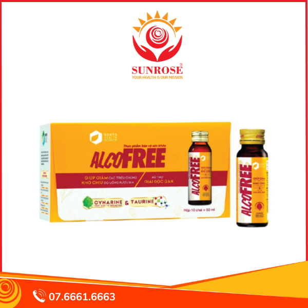  Dung dịch Alcofree giảm các triệu chứng khó chịu do uống rượu bia (10 chai x 50ml) 