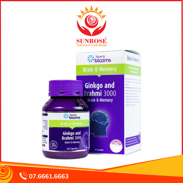  Thực phẩm bảo vệ sức khỏe Ginkgo and Brahmi 3000 (60 viên) 