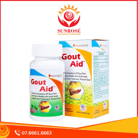  Thực phẩm bảo vệ sức khỏe Gout Aid (30 viên) 