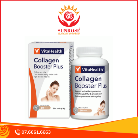  Viên uống VitaHealth Collagen Booster Plus giúp đẹp da, hạn chế lão hóa (60 viên) 