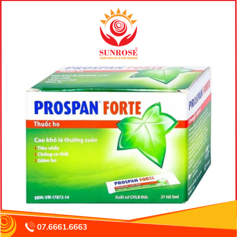  Thuốc Prospan Forte dạng gói trị viêm đường hô hấp kèm theo ho, viêm phế quản mạn tính (21 túi) 