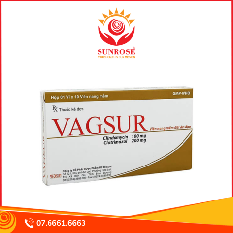 Thuốc Vagsur điều trị nấm âm đạo (1 vỉ x 10 viên) 