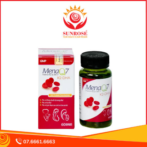  Viên uống MenaQ7 K2 DHA cho mẹ bầu – Bổ sung DHA, vitamin & khoáng chất – Hộp 60 viên 