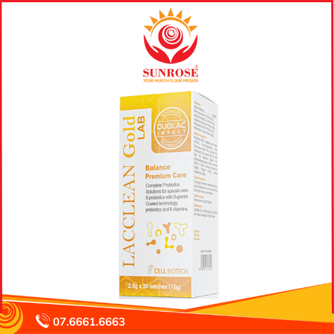  Men vi sinh bổ sung lợi khuẩn Lacclean Gold LAB (Hộp 30 gói) 